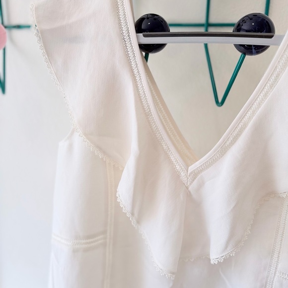 Sezane Cream Ruffle Blouse - Picture 3 of 5